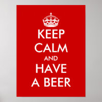 Blijf kalm en drink een biertje | Grappige Poster