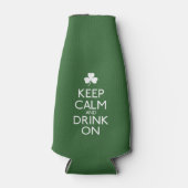 Blijf kalm en Drink op Irish Shamrock Flesjeskoeler (Voorkant)