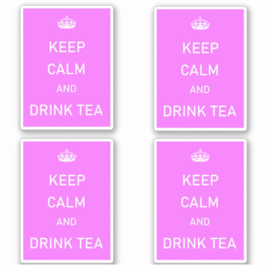 Blijf kalm en Drink Tea Meme Sticker (Voorkant)