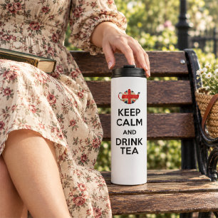 Blijf Kalm En Drink Thee - Thermische Tumbler Thermosbeker