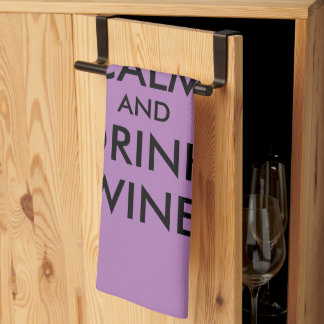 Blijf kalm en drink wijn grappig keukenhanddoek ca