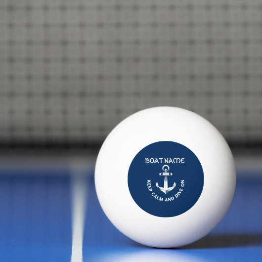 Blijf kalm en duik verder, anker marineblauw pingpongballen (Net)