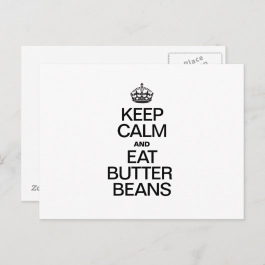 BLIJF KALM EN EET BOTERBONEN BRIEFKAART (Voorkant / Achterkant)