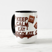 Blijf kalm en eet chocolade grappige chocolade lie mok (Voorkant links)