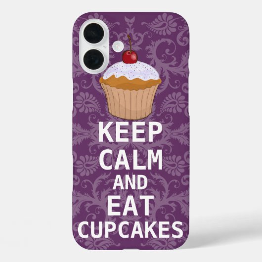Blijf kalm en eet cupcakes veranderen Paarse elke Case-Mate iPhone Case (Achterkant)