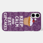 Blijf kalm en eet cupcakes veranderen Paarse elke Case-Mate iPhone Case (Achterkant (horizontaal))