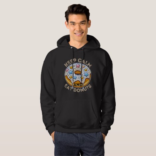 Blijf kalm en eet donuts hoodie (Voorkant volledig)