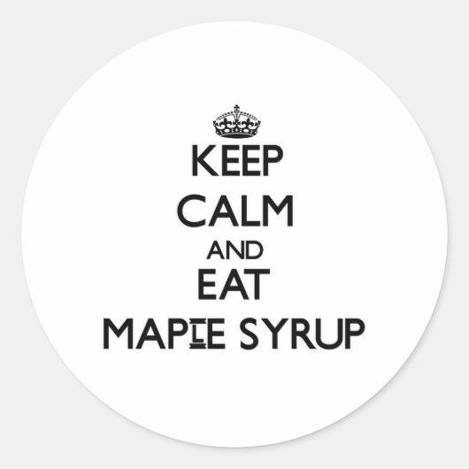Blijf kalm en eet esdoornsiroop ronde sticker (Voorkant)