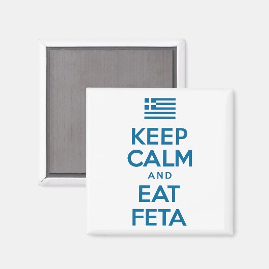 Blijf kalm en eet feta Griekse vlag Magneet (Voorkant / Achterkant)