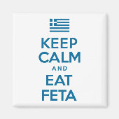 Blijf kalm en eet feta Griekse vlag Magneet (Voorkant)