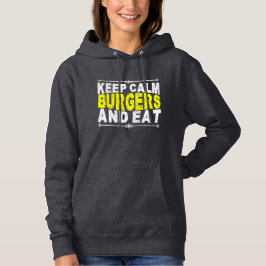 Blijf kalm en eet hamburgers hoodie