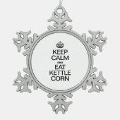 BLIJF KALM EN EET KETEL MAÏS TIN SNEEUWVLOK ORNAMENT (Voorkant)