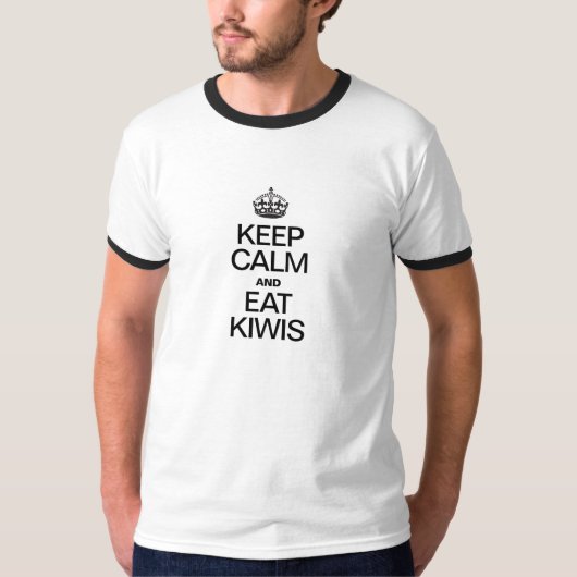 BLIJF KALM EN EET KIWI'S T-SHIRT (Voorkant)