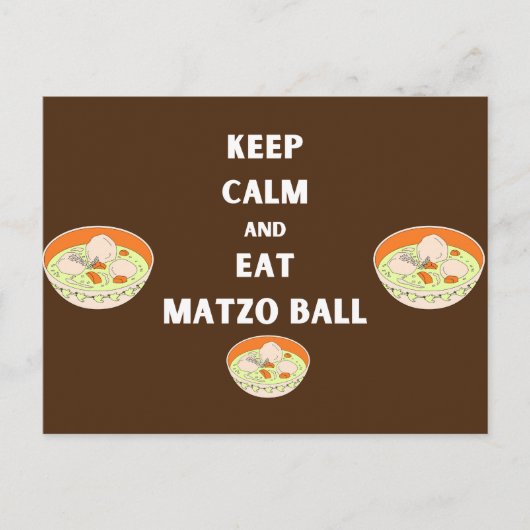 Blijf kalm en eet Matzah Funny Pesach Design Briefkaart (Voorkant)