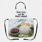 Blijf kalm en eet Nasi Lemak schort uit (Voorkant)