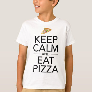 Blijf kalm en eet pizza grappig Italiaans eten lie T-shirt