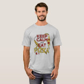 Blijf kalm en eet pizza slice art grappig grafisch t-shirt (Voorkant volledig)