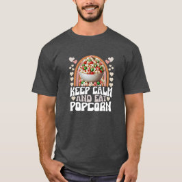 blijf kalm en eet popcorn t-shirt