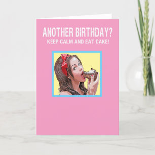Blijf kalm en eet taart feestdagen kaart
