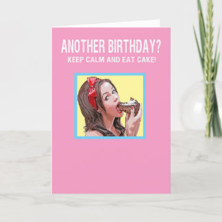 Blijf kalm en eet taart feestdagen kaart