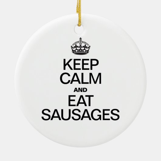 BLIJF KALM EN EET WORSTJES KERAMISCH ORNAMENT (Achterkant)
