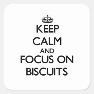 Blijf kalm en focus op koekjes vierkante sticker