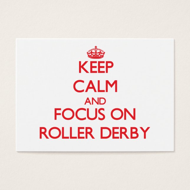 Blijf kalm en focus op Roller Derby Visitekaartjes (Voorkant)