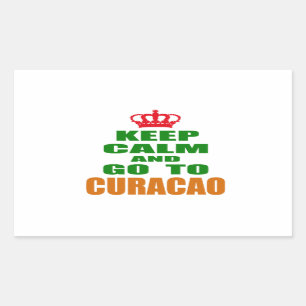 Blijf kalm en ga naar Curacao. Rechthoekige Sticker