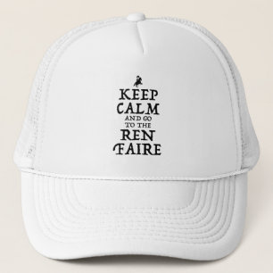 Blijf kalm en ga naar de Ren Faire Trucker Pet