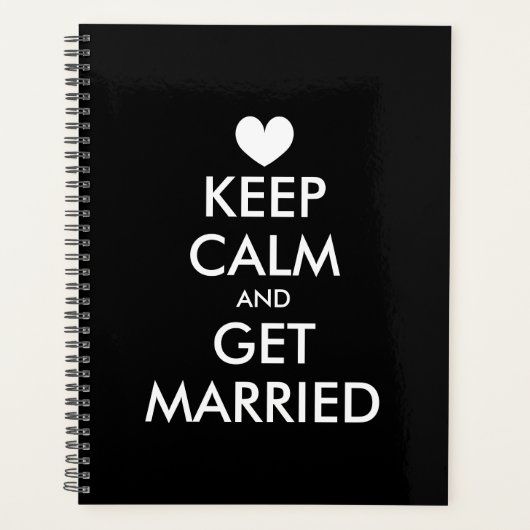 Blijf kalm en ga trouwen bruiloft planner boek (Voorkant)