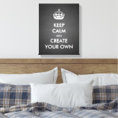 Blijf kalm en ga verder met je eigen Creëer | Wit Canvas Afdruk (Insitu (Slaapkamer))