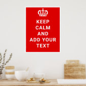 Blijf kalm en ga verder met je eigen tekst poster (Keuken)