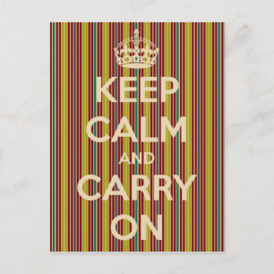 Blijf kalm en ga verder met  Stripe Briefkaart