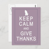 Blijf kalm en geef Bedankt met biddende handen Briefkaart (Voorkant / Achterkant)