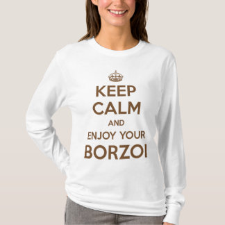 Blijf kalm en geniet van je borzoi t-shirt