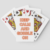BLIJF KALM EN GOBBLE OP EEN LEUKE THANKSGIVING POKERKAARTEN (Achterkant)