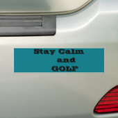 Blijf kalm en GOLF-prijsopgave Bumpersticker (Op auto)