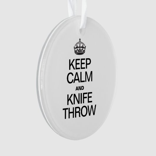 Blijf kalm en gooi messen ornament (voorkant)