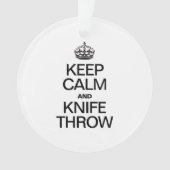Blijf kalm en gooi messen ornament (voorkant)