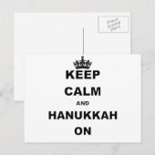 BLIJF KALM EN HANUKKAH AAN FEESTDAGENKAART (Voorkant / Achterkant)