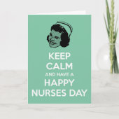 Blijf kalm en heb een gelukkige verpleegdag kaart (Voorkant)