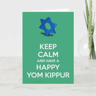 Blijf kalm en heb een Happy Yom Kippur joods. Kaart