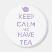 Blijf kalm en heb thee lavendel ronde magneet (Voorkant)
