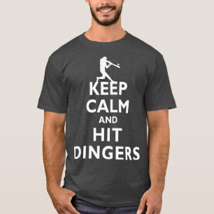 Blijf kalm en hit Dingers honkbal softbal T-shirt