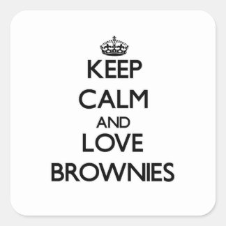 Blijf kalm en hou van Brownies Vierkante Sticker
