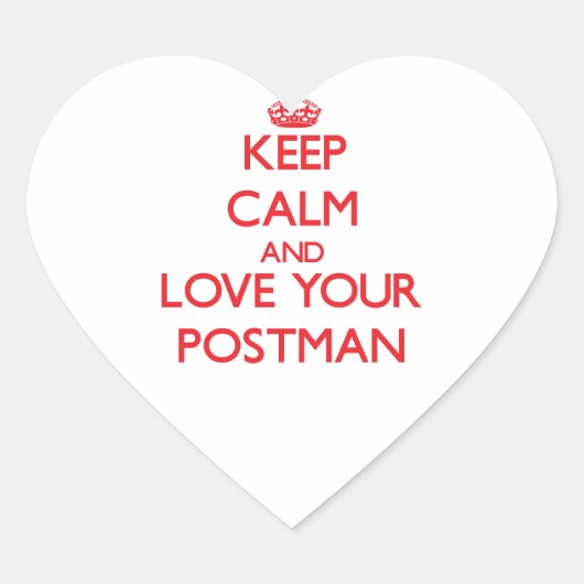 Blijf kalm en hou van je postbode hart sticker (Voorkant)
