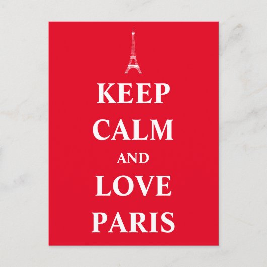 Blijf kalm en hou van Parijs Briefkaart (Voorkant)