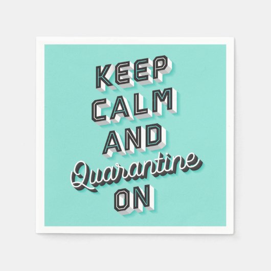 Blijf kalm en in quarantaine op feestservetten servet (Voorkant)