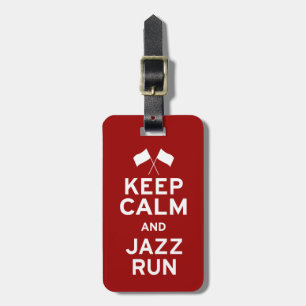 Blijf kalm en jazz lopen bagagelabel