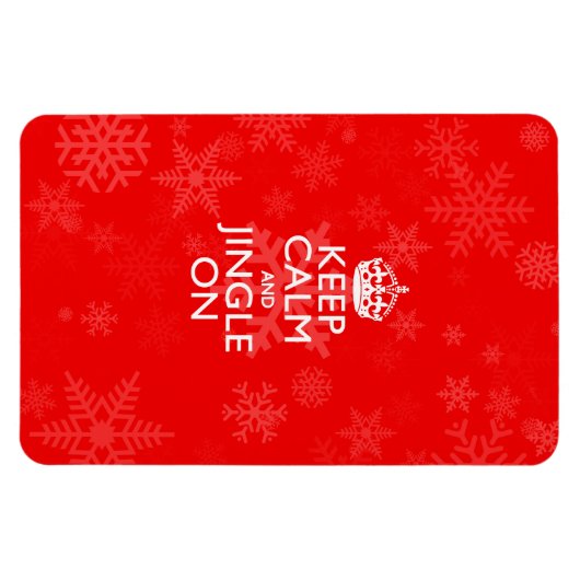 Blijf kalm en jingle op levendig rood magneet (Horizontaal)